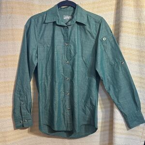 Urban Outfitters Chef Works Teal Casual Button Down Shirt Size Small
